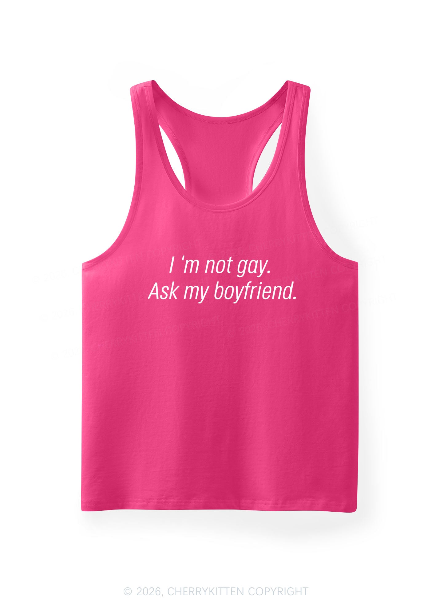 Im Not Gay Pride Y2K Men Racerback Tank Top Cherrykitten