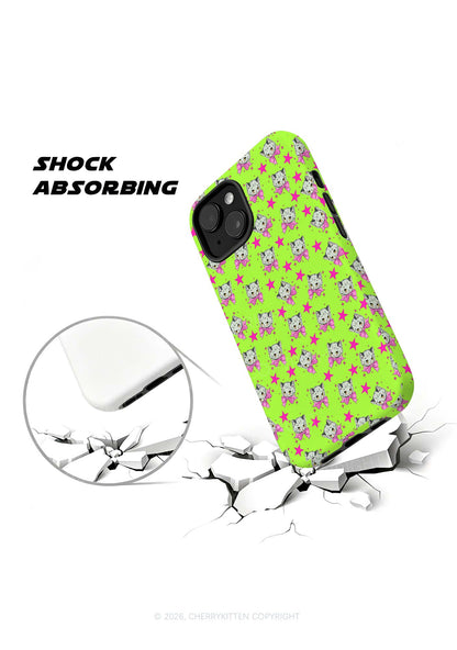 Pink Bow Cats Star Y2K Phone Case Cherrykitten