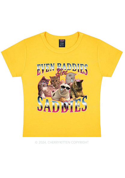 Five Baddie Cats Y2K Baby Tee Cherrykitten