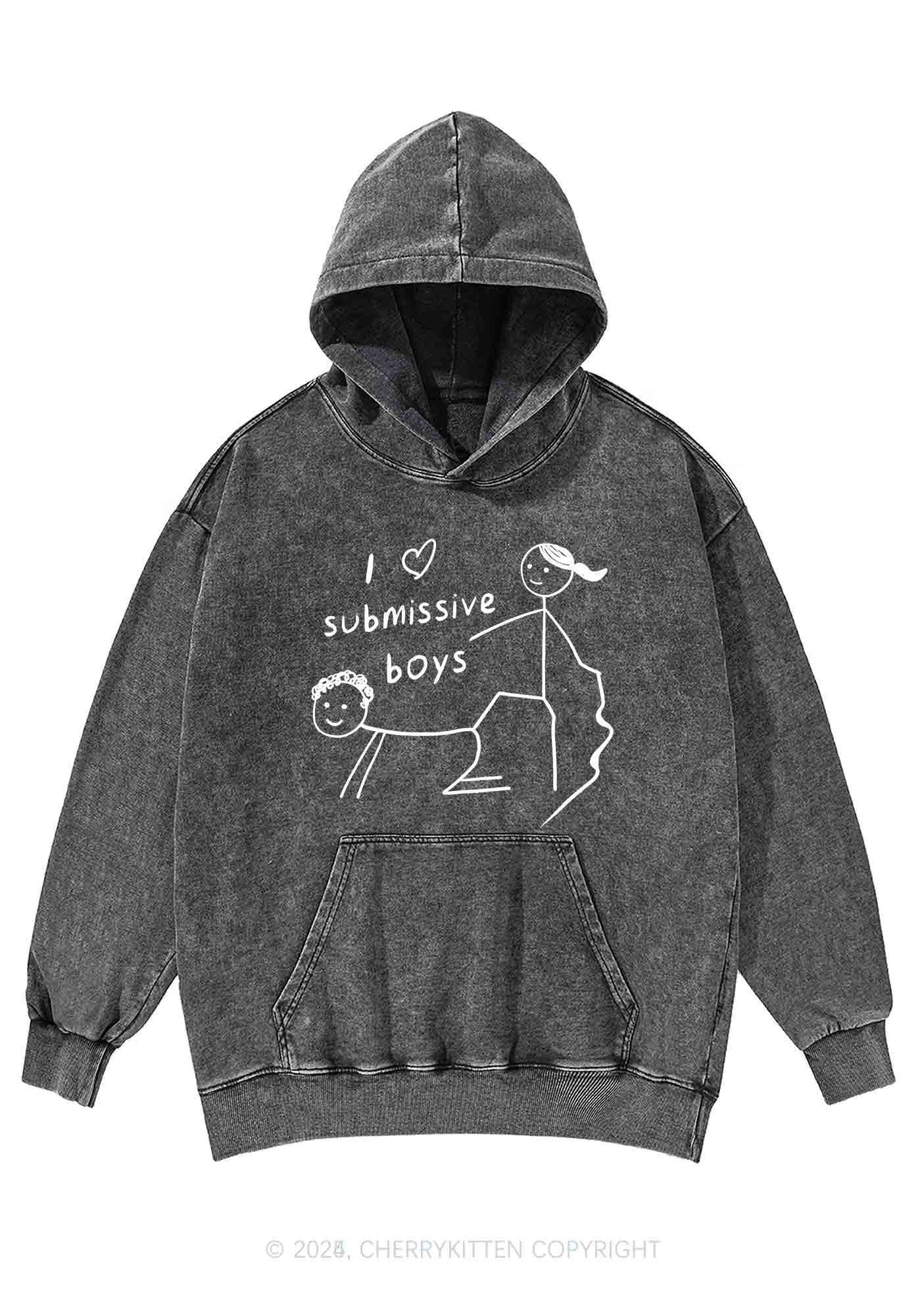 Boys Make Gr8 Pets Y2K Washed Hoodie Cherrykitten