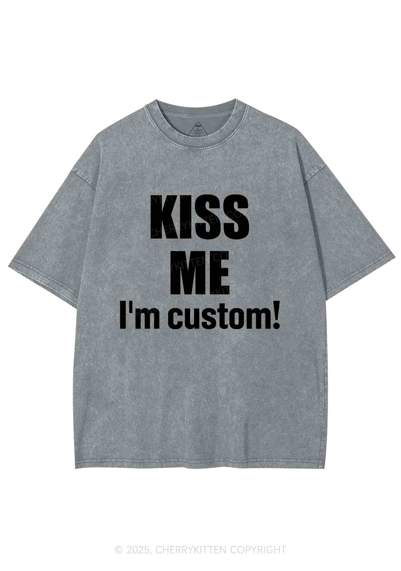 Kiss Me Im Custom Y2K Shirts Washed Tee Cherrykitten