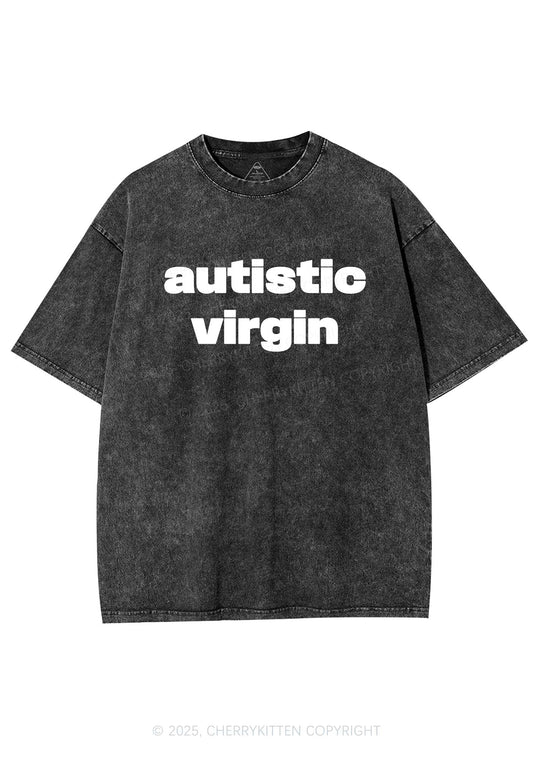 Autistic Virgin Y2K Shirts Washed Tee Cherrykitten
