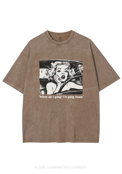 Woman Going Insane Y2K Shirts Washed Tee Cherrykitten