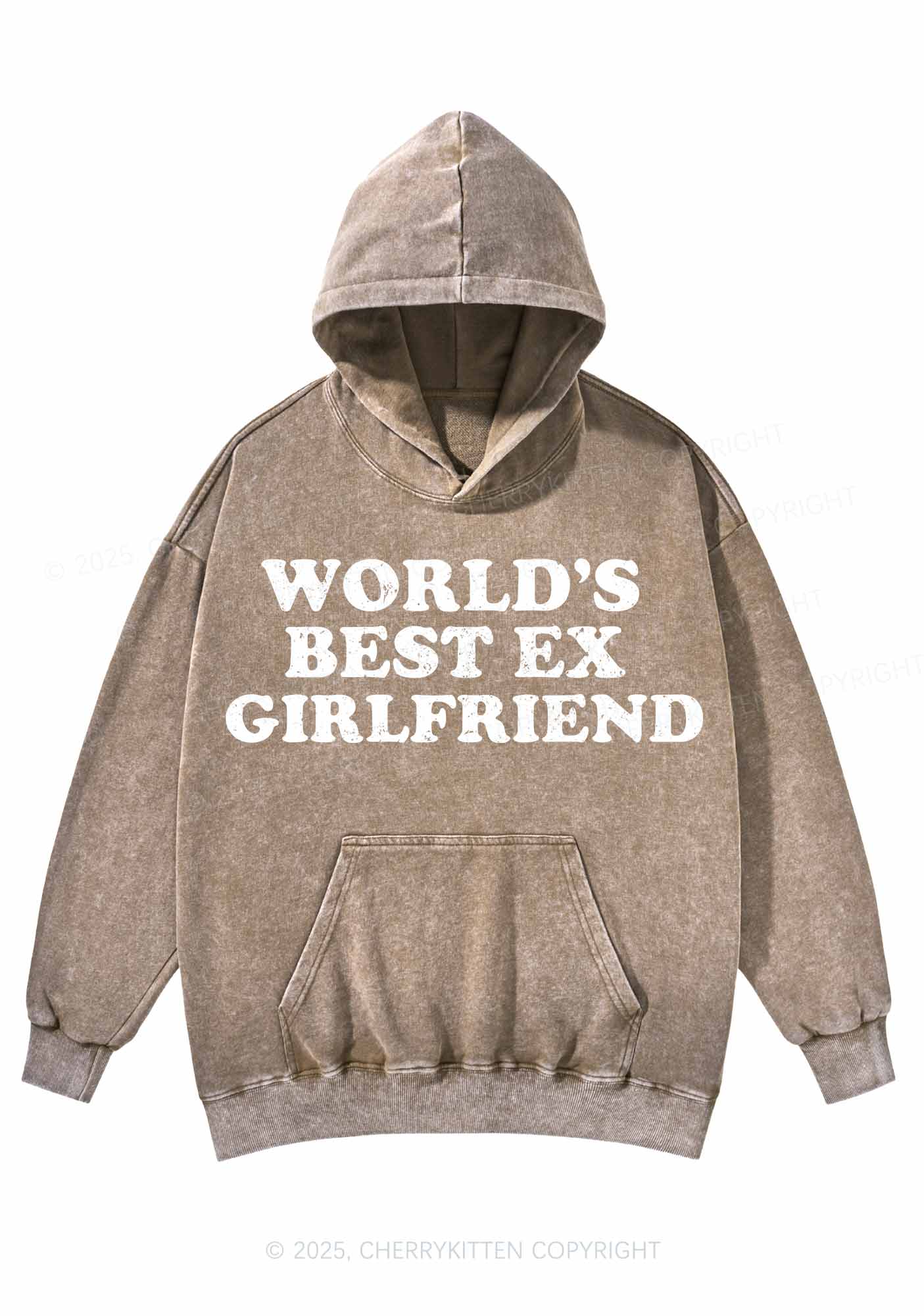 Best Ex Girlfriend Y2K Washed Hoodie Cherrykitten