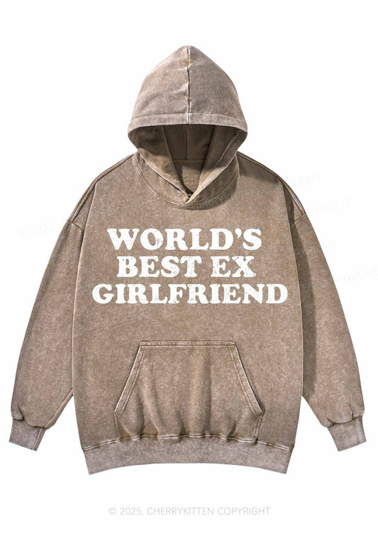 Best Ex Girlfriend Y2K Washed Hoodie Cherrykitten