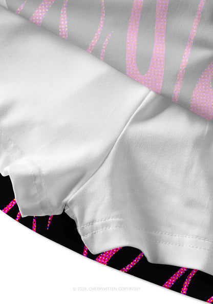 Hot Pink Flame Y2K Print Mini Skirt Cherrykitten