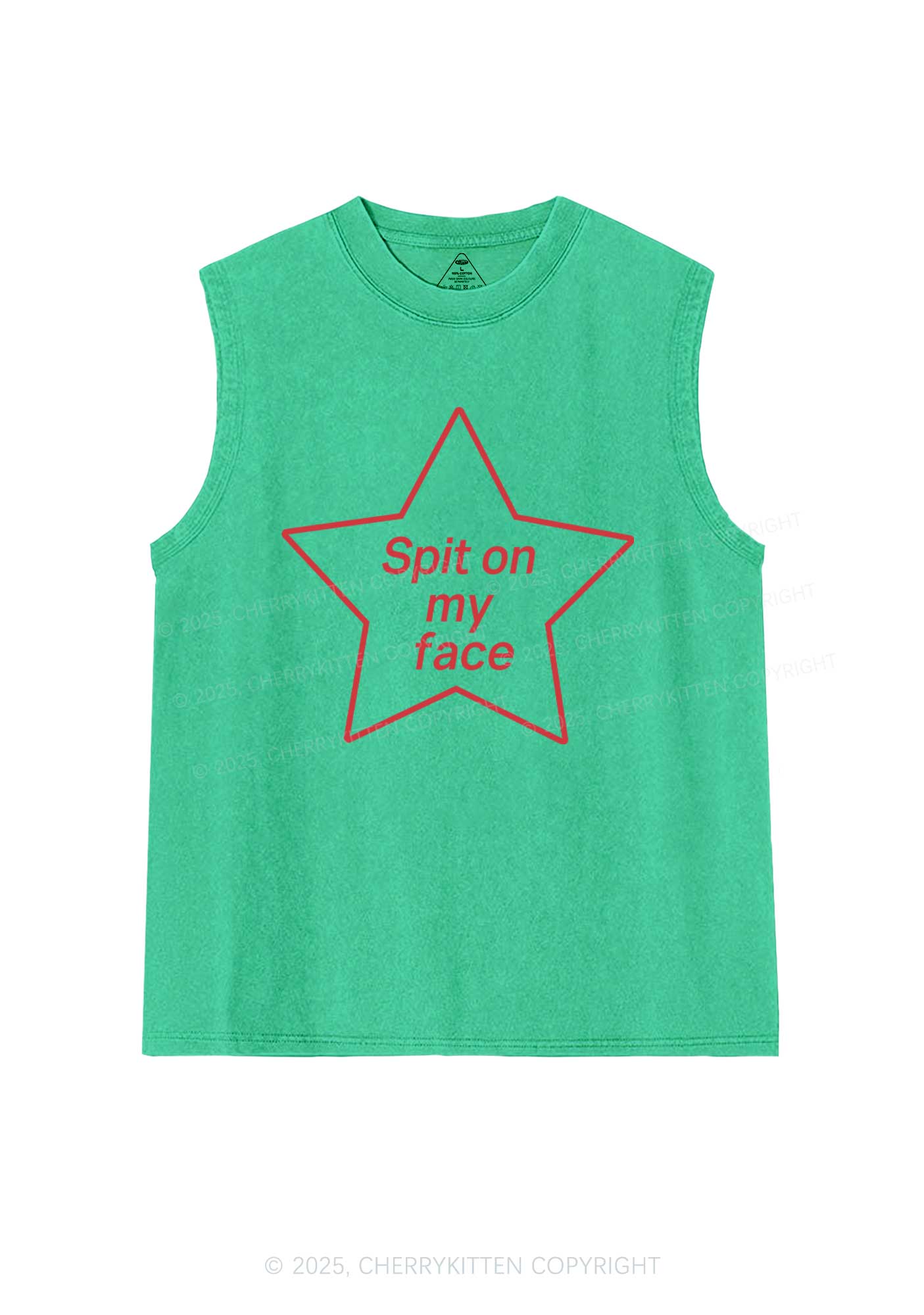 Spit On My Face Y2K Washed Muscle Tank Cherrykitten