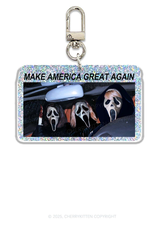 Halloween Ghost Make America Great Again Y2K Glitter Keychain Cherrykitten