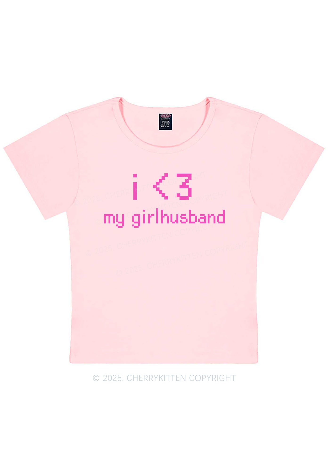 I Love My Girlhusband Y2K Baby Tee Cherrykitten