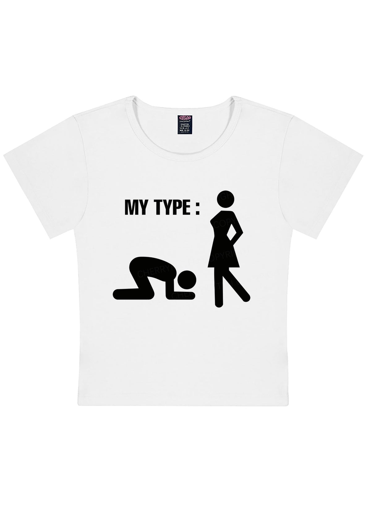 My Type Kneeling Male Y2K Baby Tee Cherrykitten