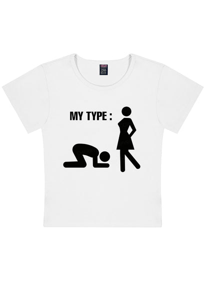My Type Kneeling Male Y2K Baby Tee Cherrykitten