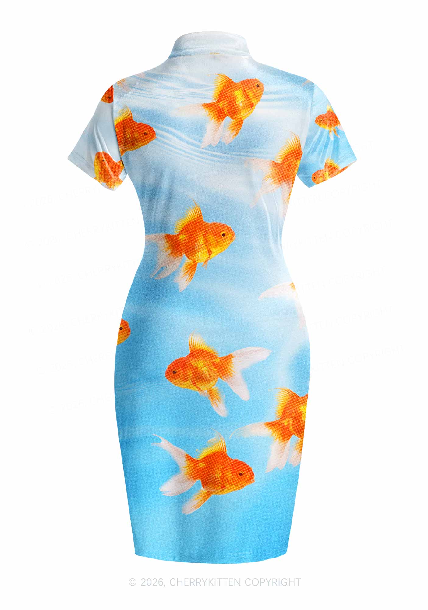 Goldfish Y2K Cheongsam Mini Dress Cherrykitten
