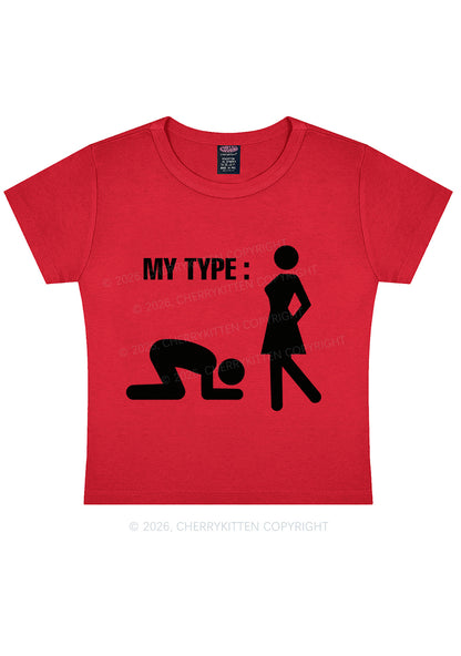 My Type Kneeling Male Y2K Baby Tee Cherrykitten