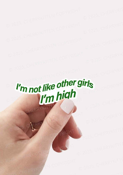 Im High Girl 1Pc Y2K Sticker Cherrykitten
