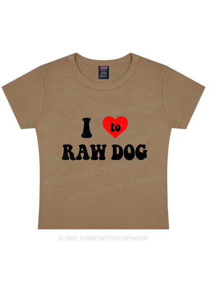 I Love Raw Dog Y2K Baby Tee Cherrykitten
