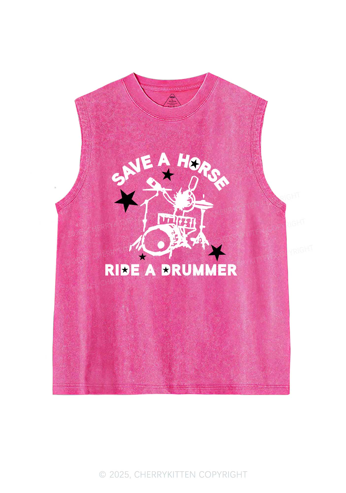 Save Horse Ride Drummer Y2K Washed Muscle Tank Cherrykitten