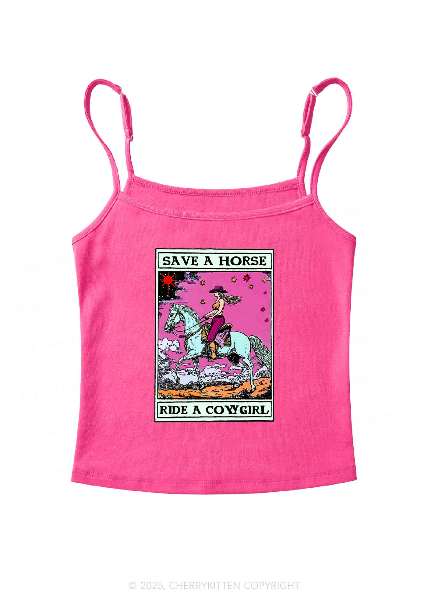 Save Horse Ride Cowgirl Pride Y2K Spaghetti Strap Cami Cherrykitten