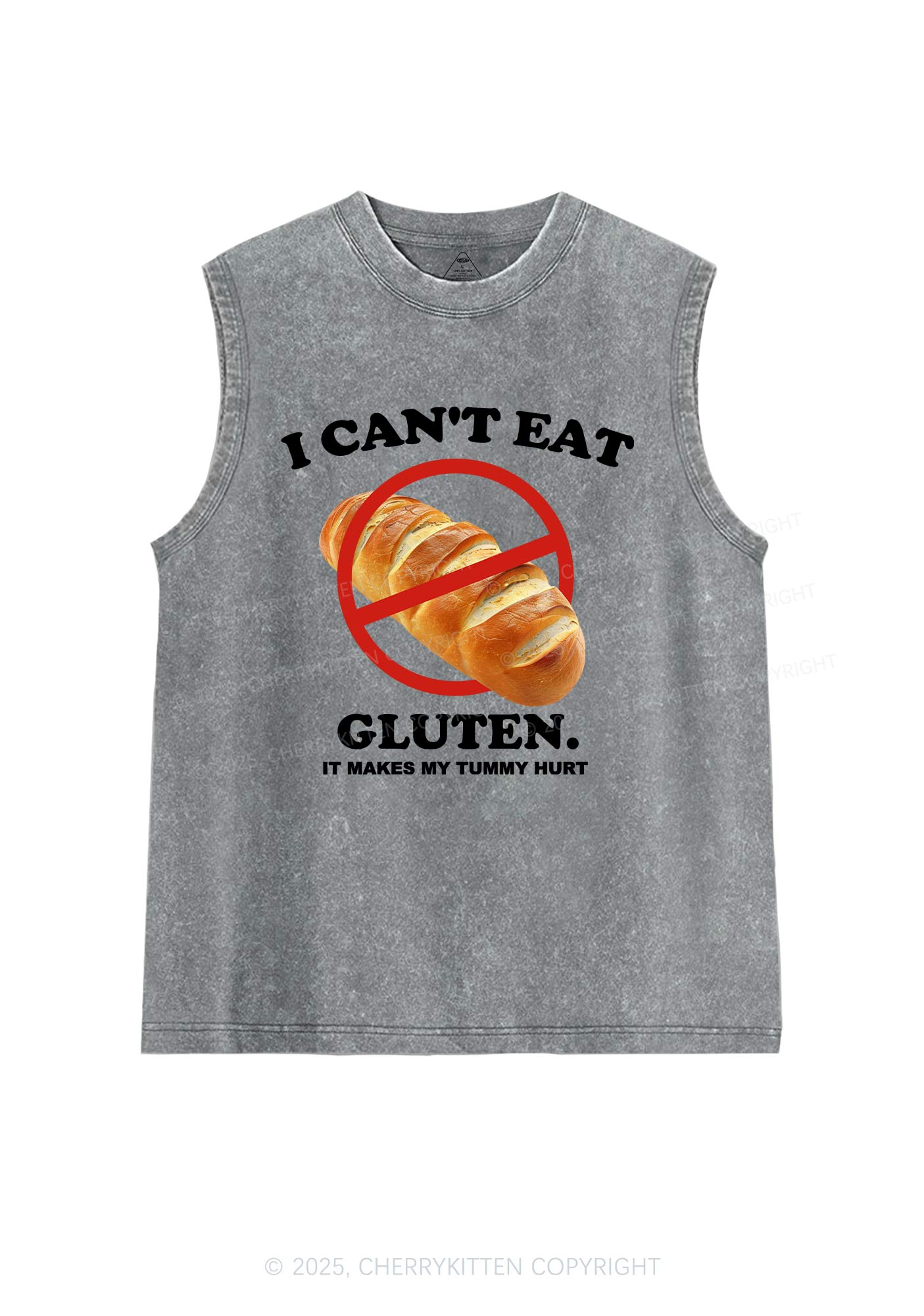 I Cant Eat Gluten Y2K Washed Muscle Tank Cherrykitten