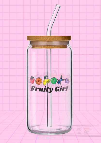 Fruity Girl Y2K Printed Glass Cup Cherrykitten