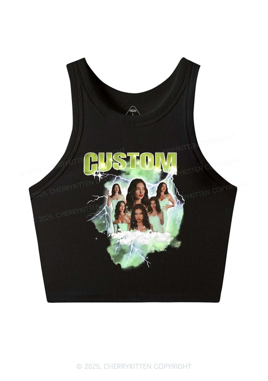 Custom Photo Storm Art Y2K Crop Tank Top Cherrykitten
