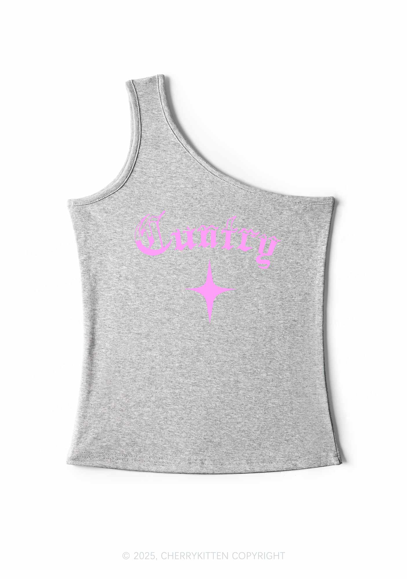 Cuntry Y2K One Shoulder Tank Top Cherrykitten