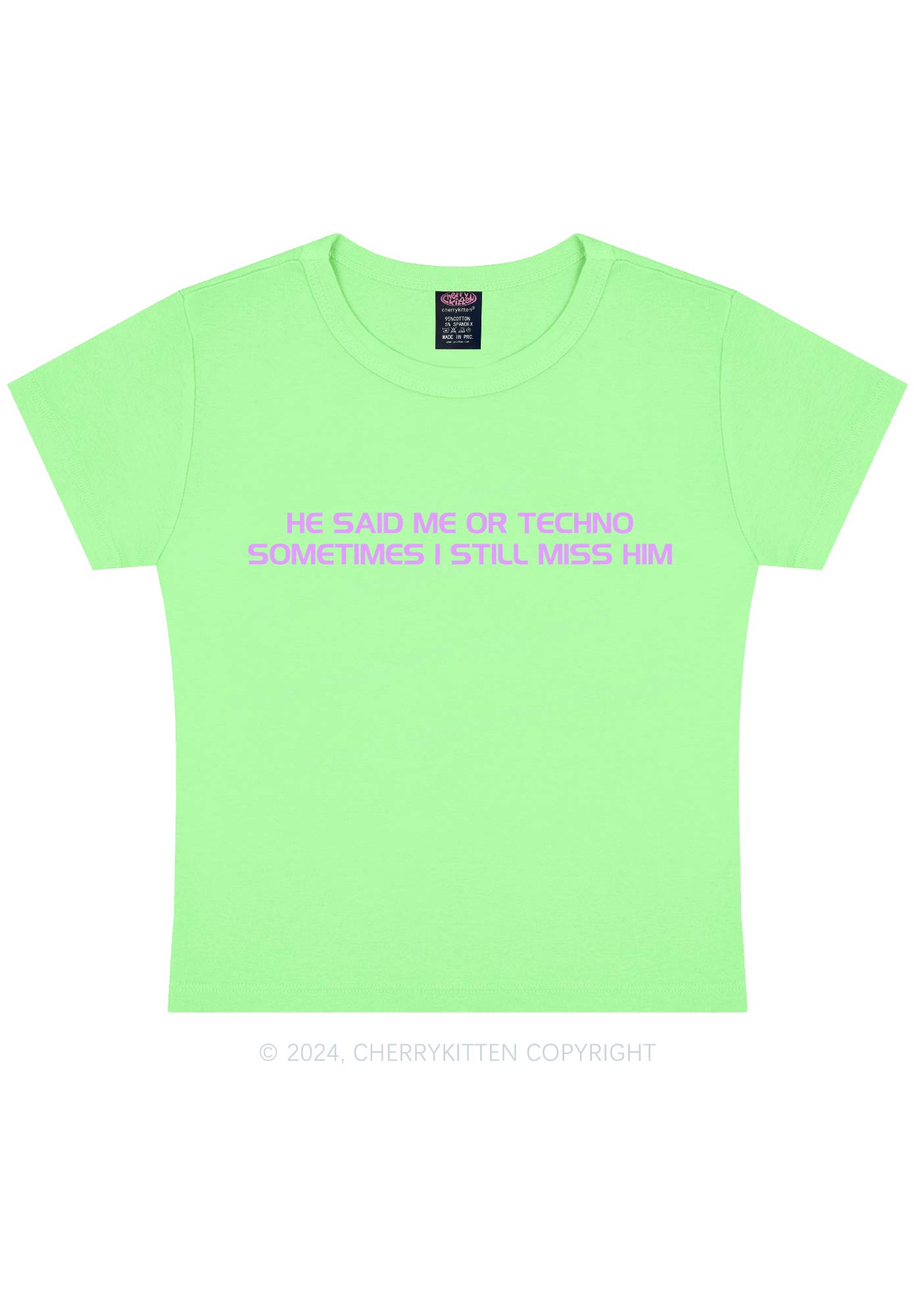 Me Or Techno Y2K Baby Tee Cherrykitten