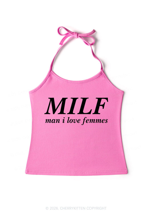 Man I Love Femme Pride Y2K Halter Neck Cami Cherrykitten