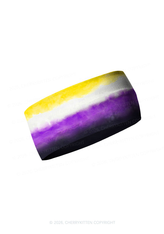 Nonbinary Tie Dye Pride Y2K Print Headband Cherrykitten