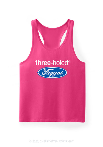Three Holed Faggot Pride Y2K Men Racerback Tank Top Cherrykitten