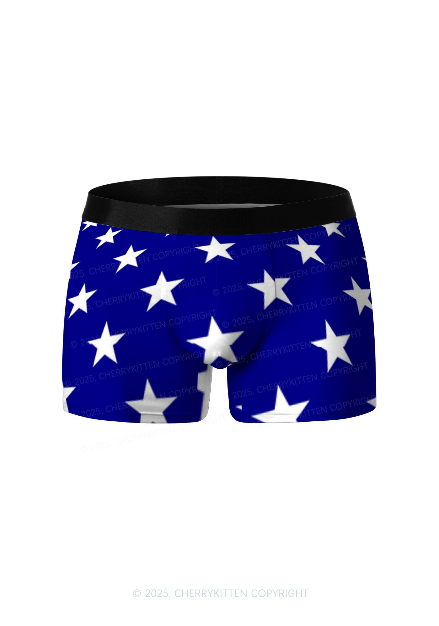 Navy Blue Star Y2K Print Men Boxer Briefs Cherrykitten