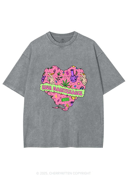 High Maintenance Heart Y2K Washed Tee Cherrykitten