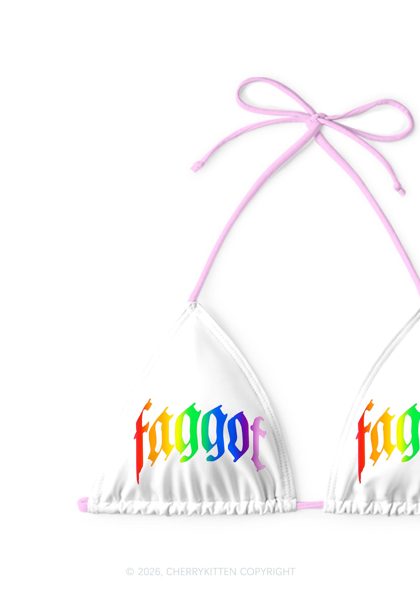 Rainbow Gradient Faggot Pride Y2K Print Bikini Set Cherrykitten