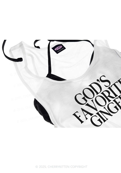 Gods Favorite Ginger Y2K Sheer Boyfriend Tank Cherrykitten