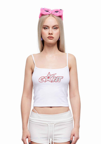 Rhinestone Star Cxxt Y2K Spaghetti Strap Cami Cherrykitten
