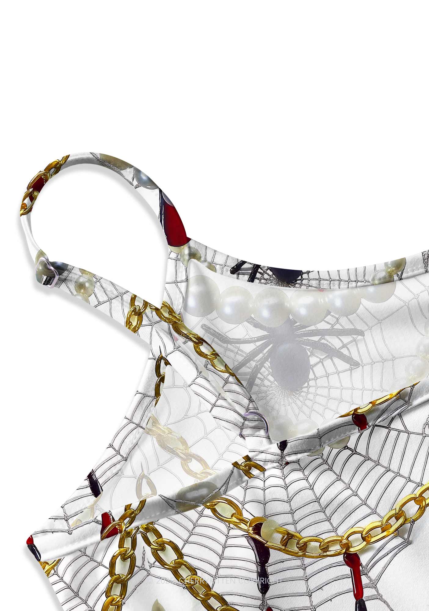 Jewelry Spider Web Y2K Print Slip Dress Cherrykitten