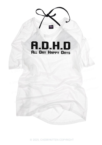 All Day Happy Days Y2K Sheer Boyfriend Tee Cherrykitten