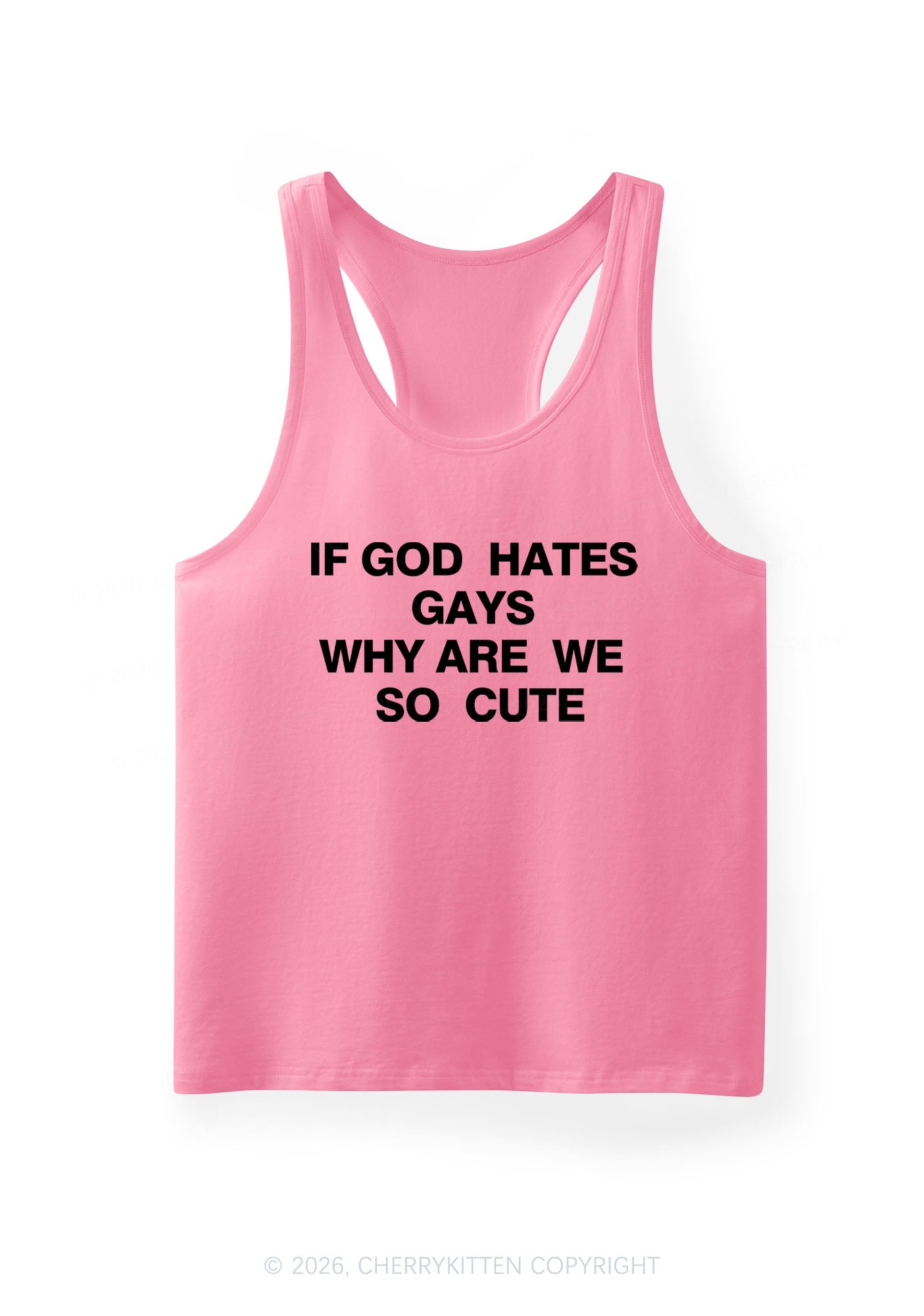 If God Hates Gays Pride Y2K Men Racerback Tank Top Cherrykitten