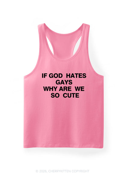 If God Hates Gays Pride Y2K Men Racerback Tank Top Cherrykitten