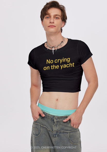 No Crying On Yacht Y2K Baby Tee Cherrykitten