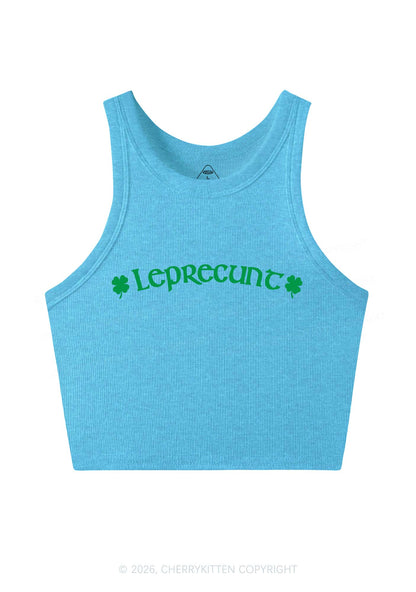 Leprecunt St Patricks Y2K Crop Tank Top Cherrykitten