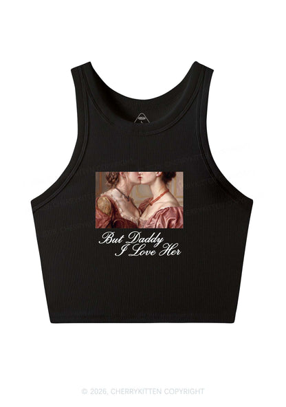 But Daddy I Love Her Lesbian Pride Y2K Crop Tank Top Cherrykitten