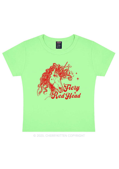 Fiery Red Head Y2K Baby Tee Cherrykitten