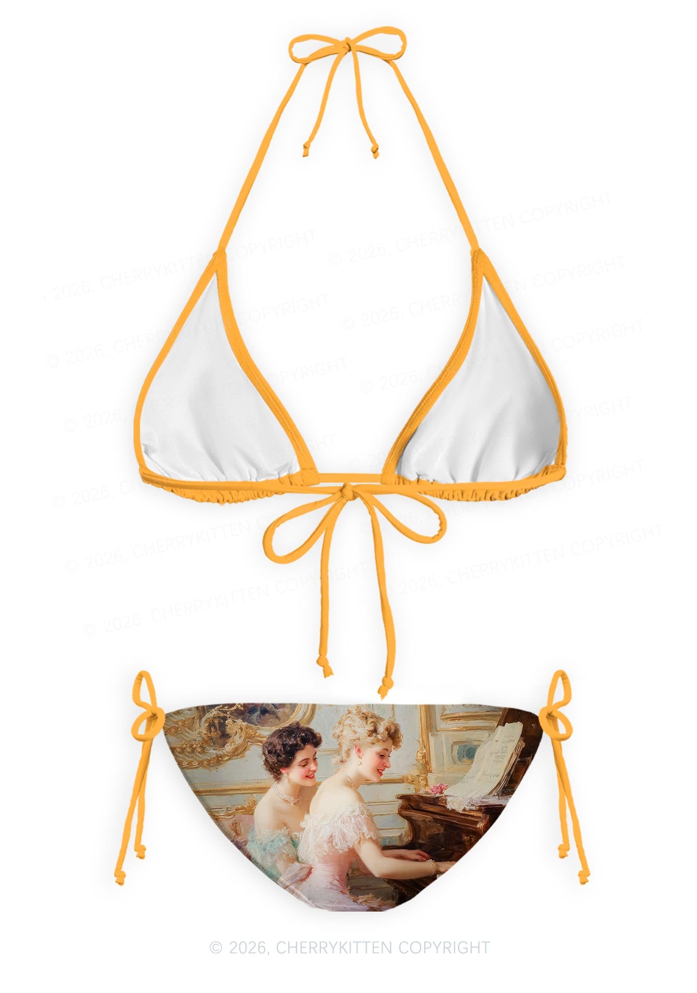 Elegant Piano Room Pride Y2K Print Bikini Set Cherrykitten