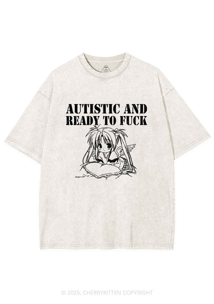Autistic Ready To Fxxk Y2K Shirts Washed Tee Cherrykitten
