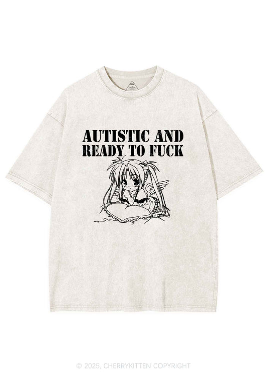 Autistic Ready To Fxxk Y2K Shirts Washed Tee Cherrykitten