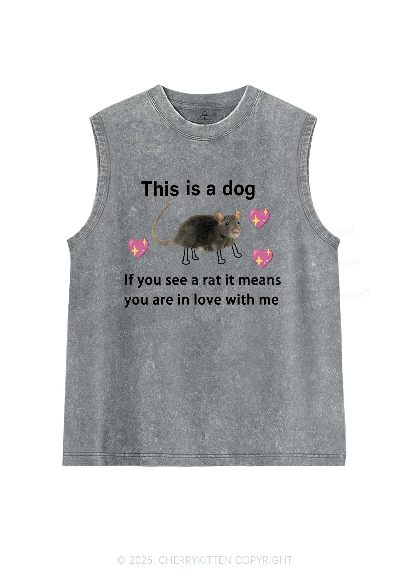 If You See Rat Y2K Washed Muscle Tank Cherrykitten