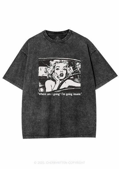 Woman Going Insane Y2K Shirts Washed Tee Cherrykitten