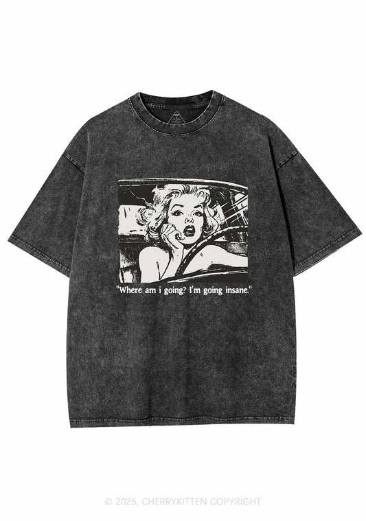 Woman Going Insane Y2K Shirts Washed Tee Cherrykitten