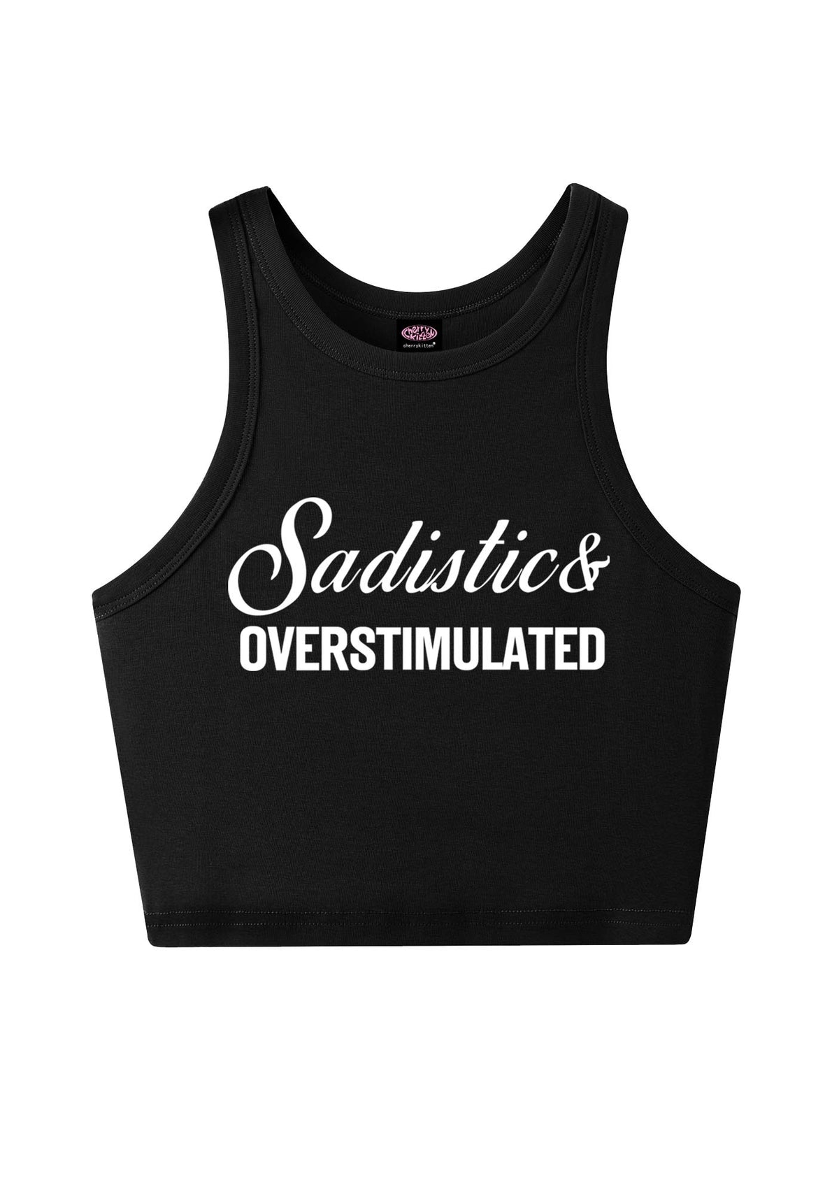 Sadistic Overstimulated Y2K Crop Tank Top Cherrykitten