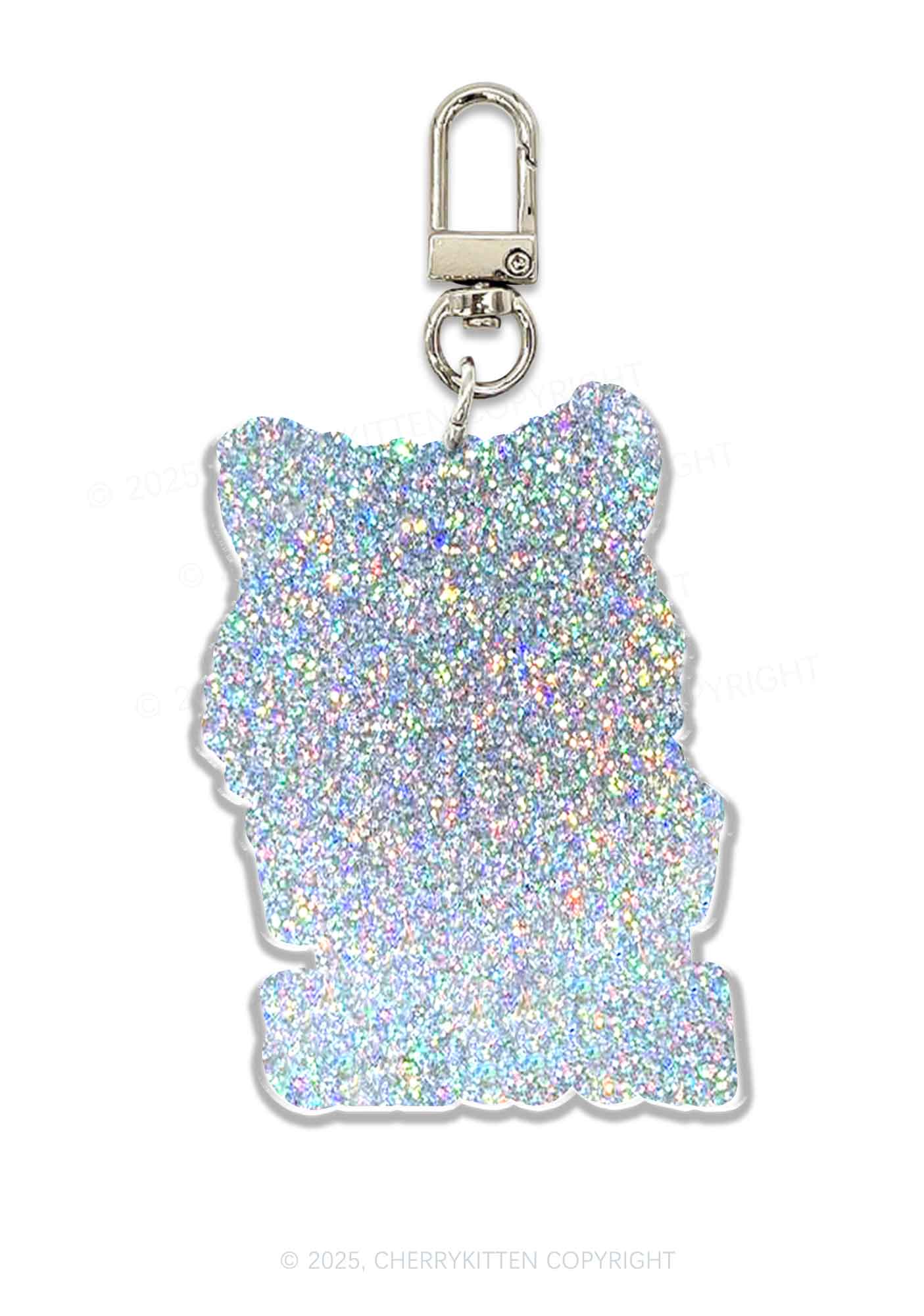 Raccoon Trash Noodles 1Pc Y2K Glitter Keychain Cherrykitten